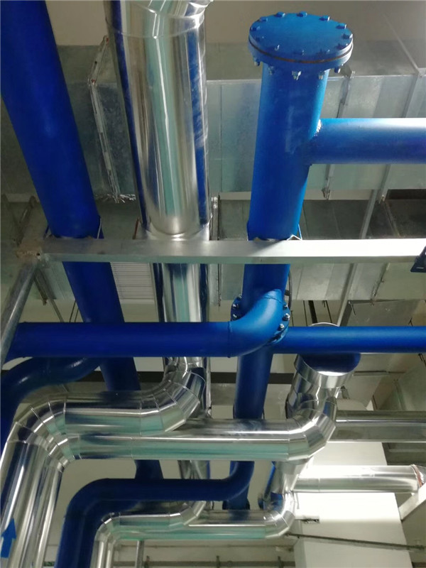 空调水管管道保温施工现场